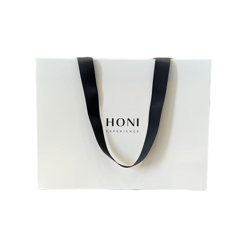 Kundenspezifische Mode-Luxus-Geschenktüten, weiße Papiertüte, Einkaufsverpackung, Tasche für Kleidung
