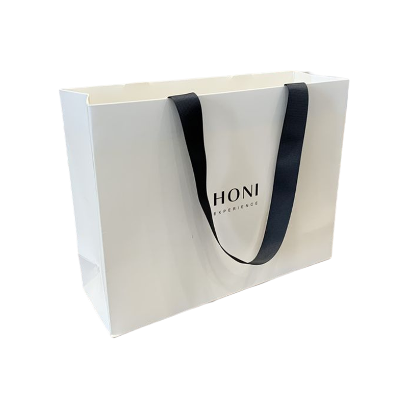 Kundenspezifische Mode-Luxus-Geschenktüten, weiße Papiertüte, Einkaufsverpackung, Tasche für Kleidung
