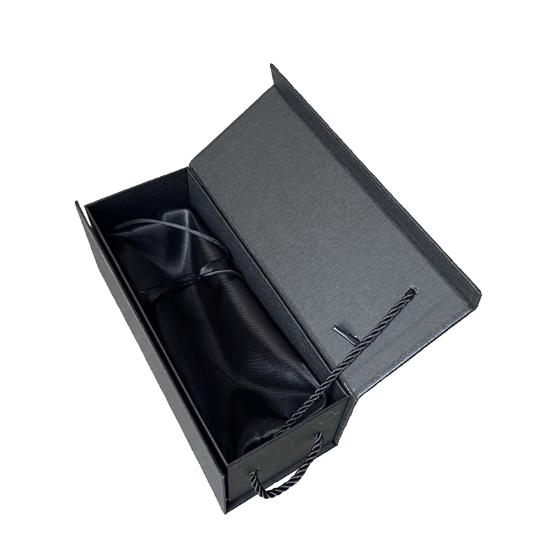 Luxus-Weinboxen mit individuellem Logo, Geschenkbox aus schwarzem Karton, Weinflaschen-Geschenkboxen-Verpackung