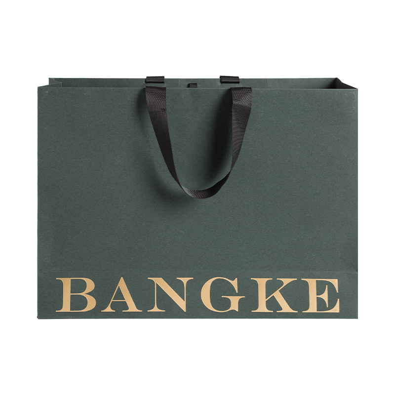 Kundenspezifische dunkelgrüne Heißpräge-Geschenktüte, Marken-Einkaufspapiertüte mit Ihrem eigenen Logo