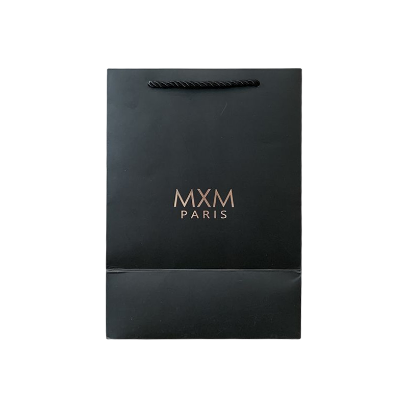 Passen Sie Ihr eigenes Logo an: Schwarze Einkaufstasche mit Heißprägung, Luxus-Geschenktüte, Werbepapiertüte
