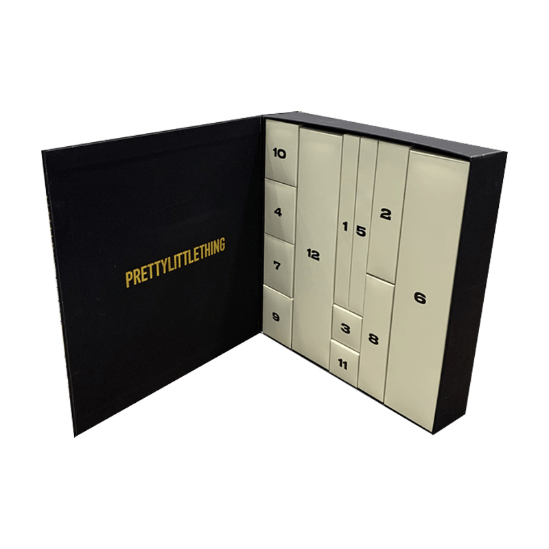 Benutzerdefinierter Adventskalender, leere Luxus-Geschenkboxen aus Karton und Papier, Beauty-Kosmetik-Verpackungsbox mit Logo